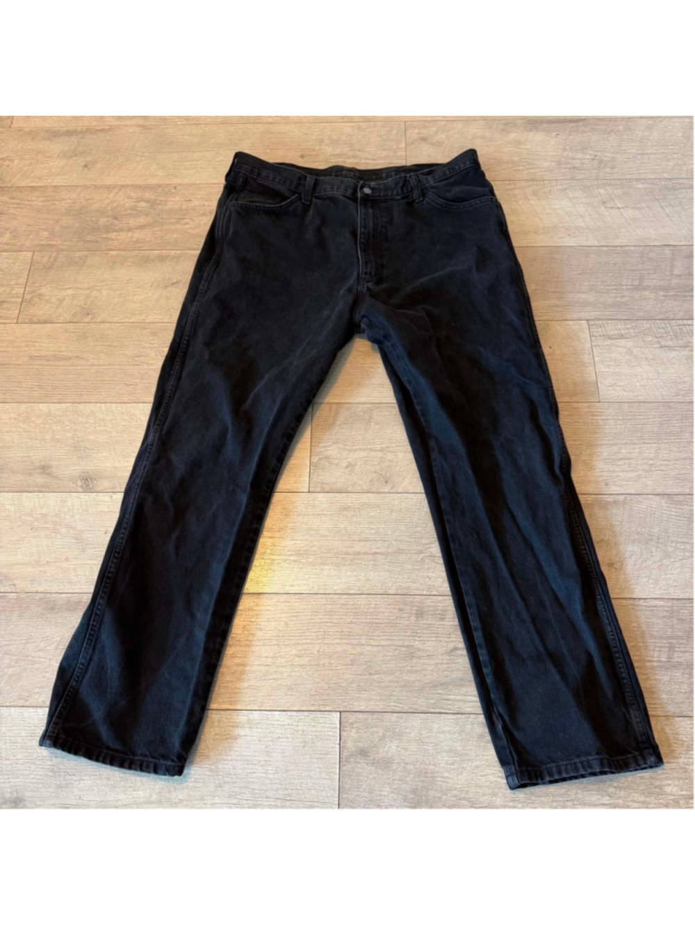 Men's Rustler Black Straight Jeans Waist 40x32